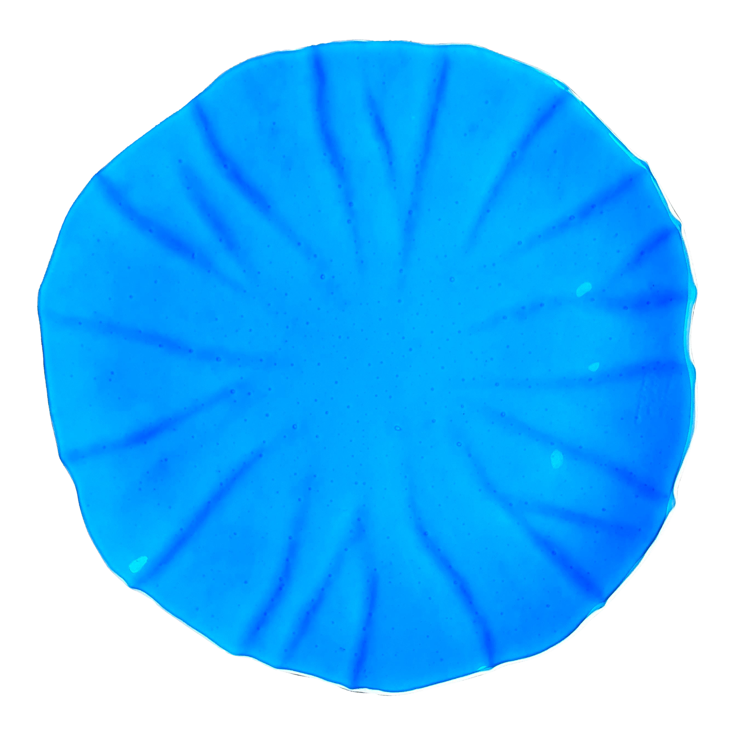 Vintage Coastal Electric Blue Glass Tray - Detail view