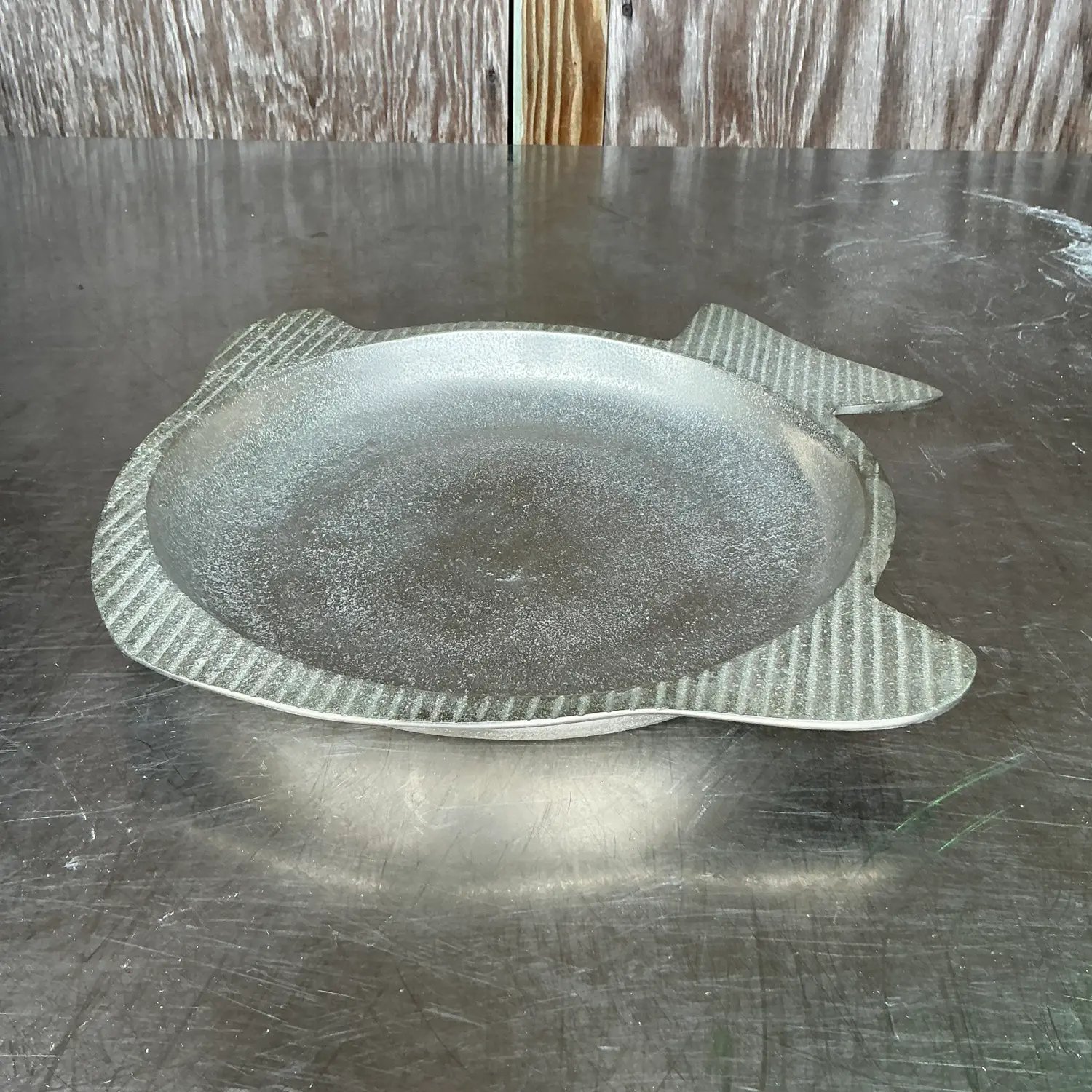 Vintage Coastal Etched Fish Tray - Top view