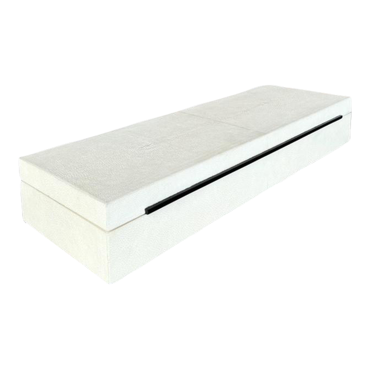Vintage Coastal Faux Shagreen Long Box