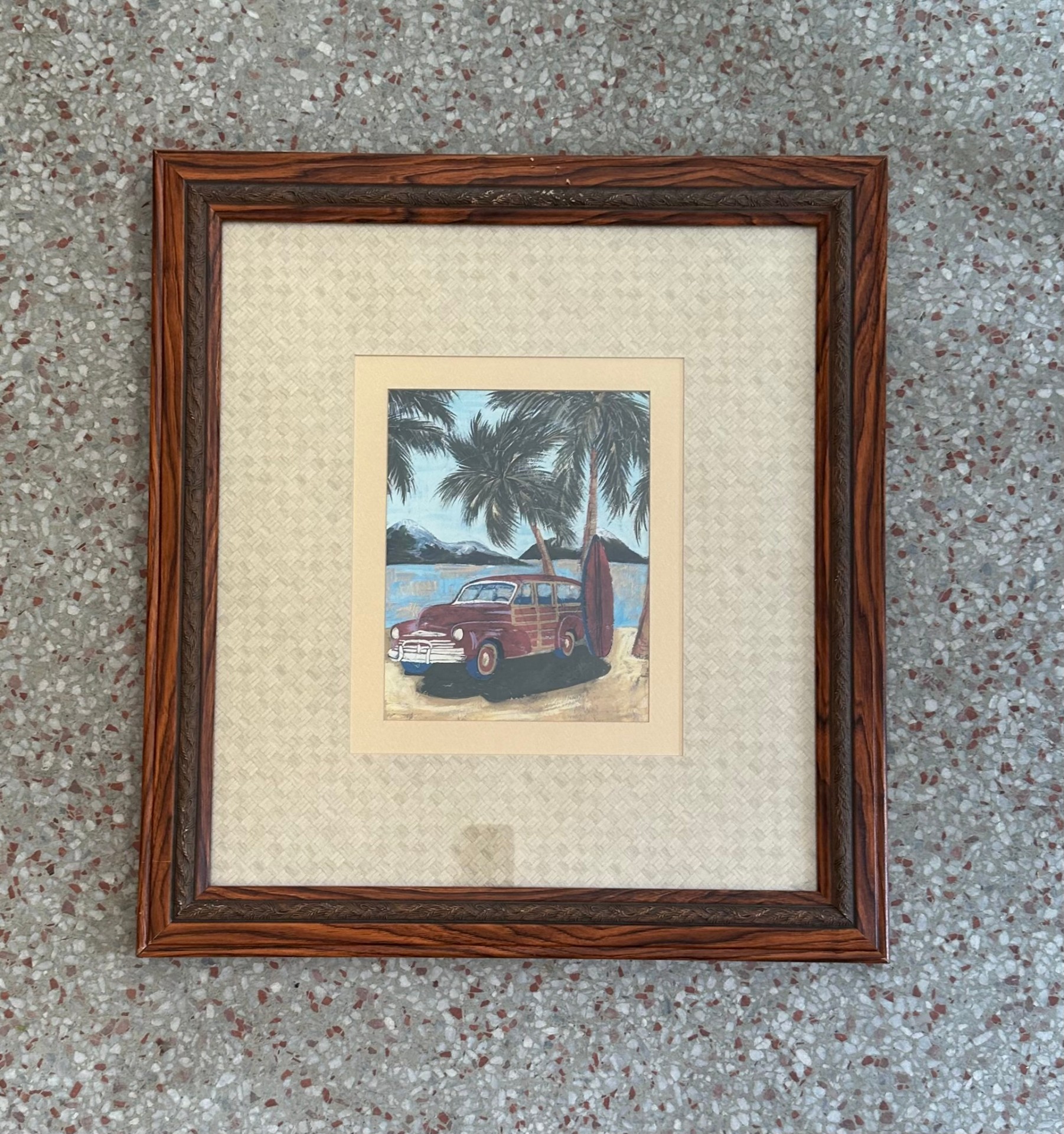 Vintage Coastal Framed Beach Print - Detail view