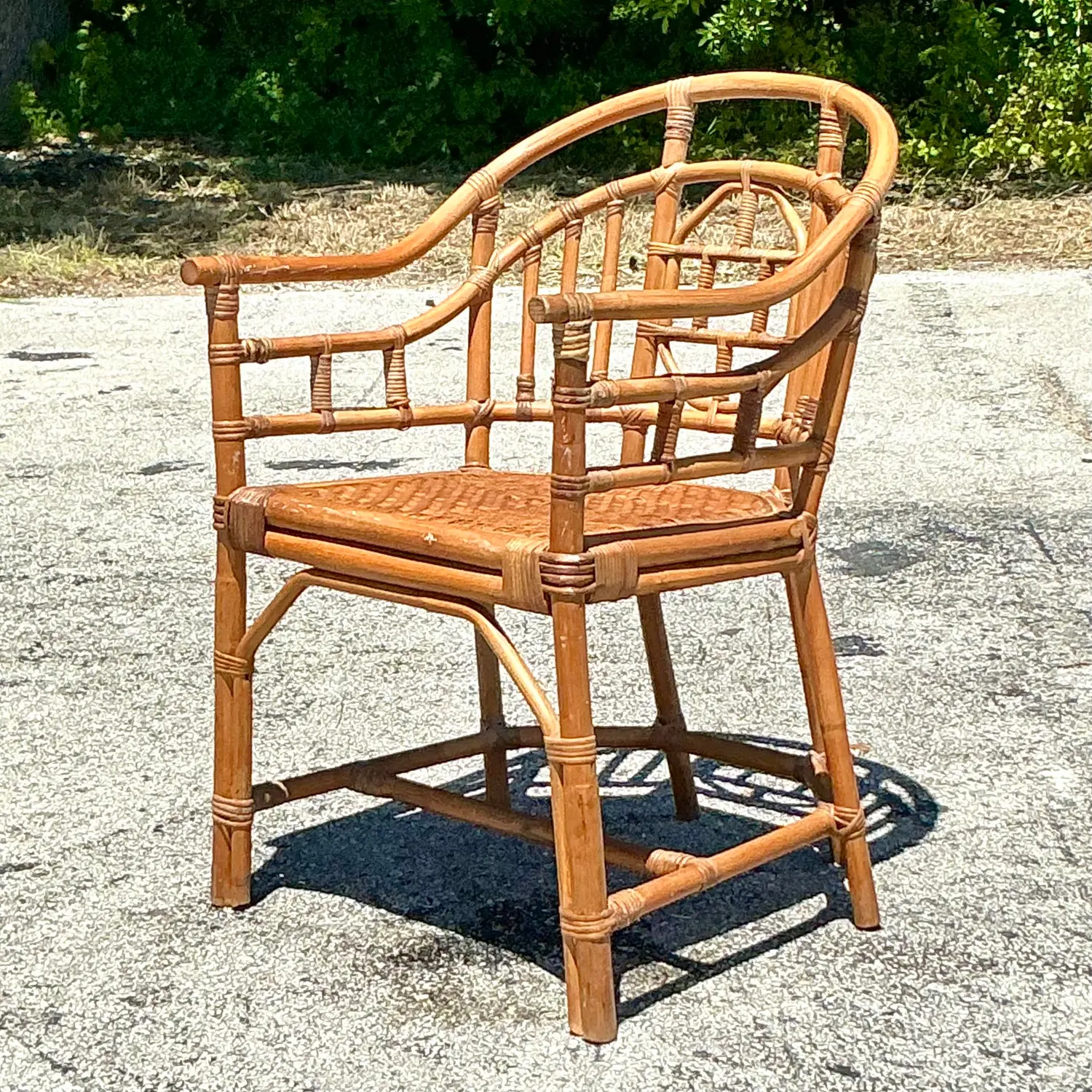 Vintage Coastal Medallion Brighton Chair - Back view
