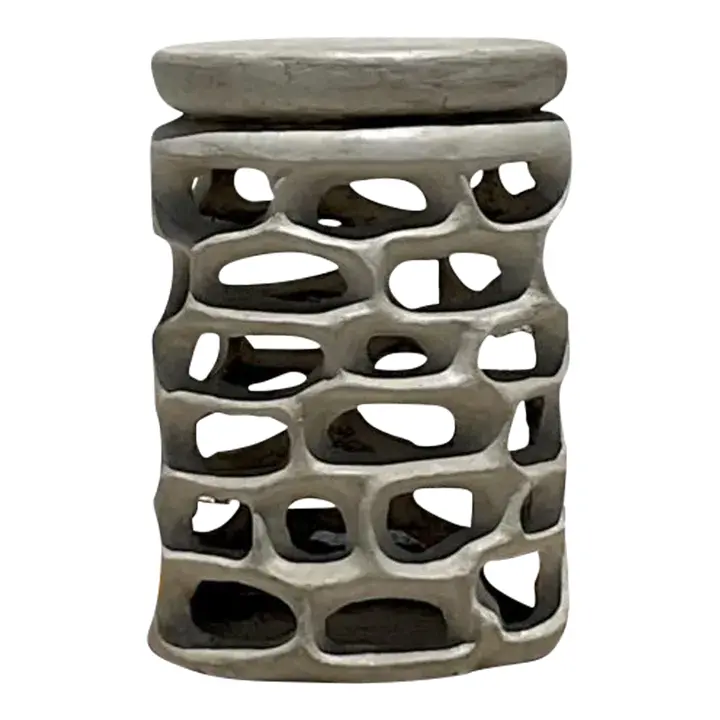 Vintage Coastal Molded Resin Low Stool