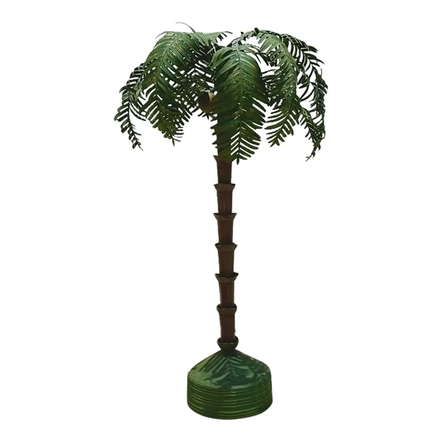Vintage Coastal Monumental Painted Steel Palm Tree