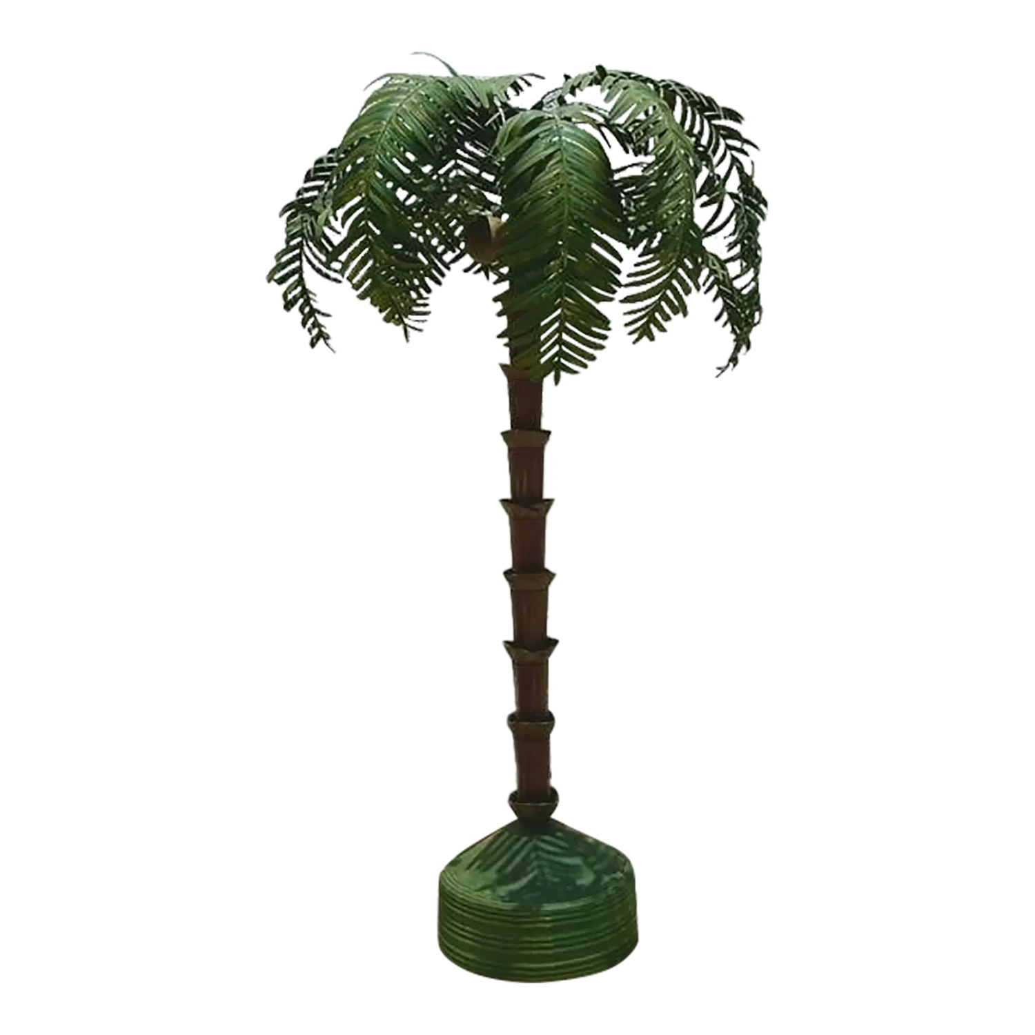 Vintage Coastal Monumental Painted Steel Palm Tree - Detail view