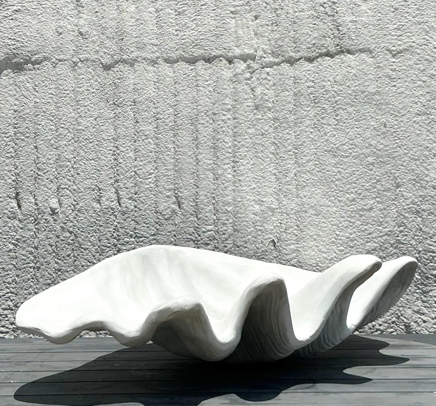 Vintage Coastal Monumental Resin Clamshell - Side view