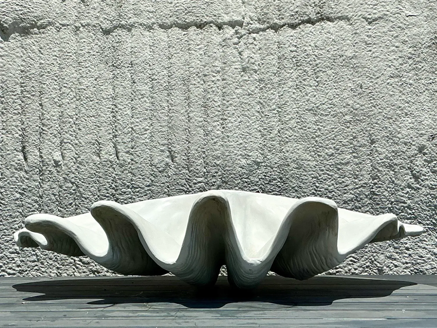 Vintage Coastal Monumental Resin Clamshell - Back view