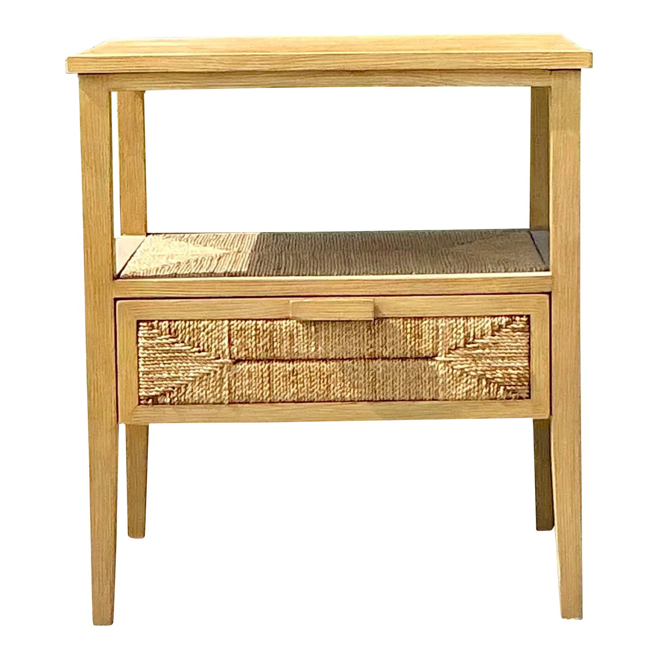 Vintage Coastal Palecek Wrapped Jute Nightstand - Detail view