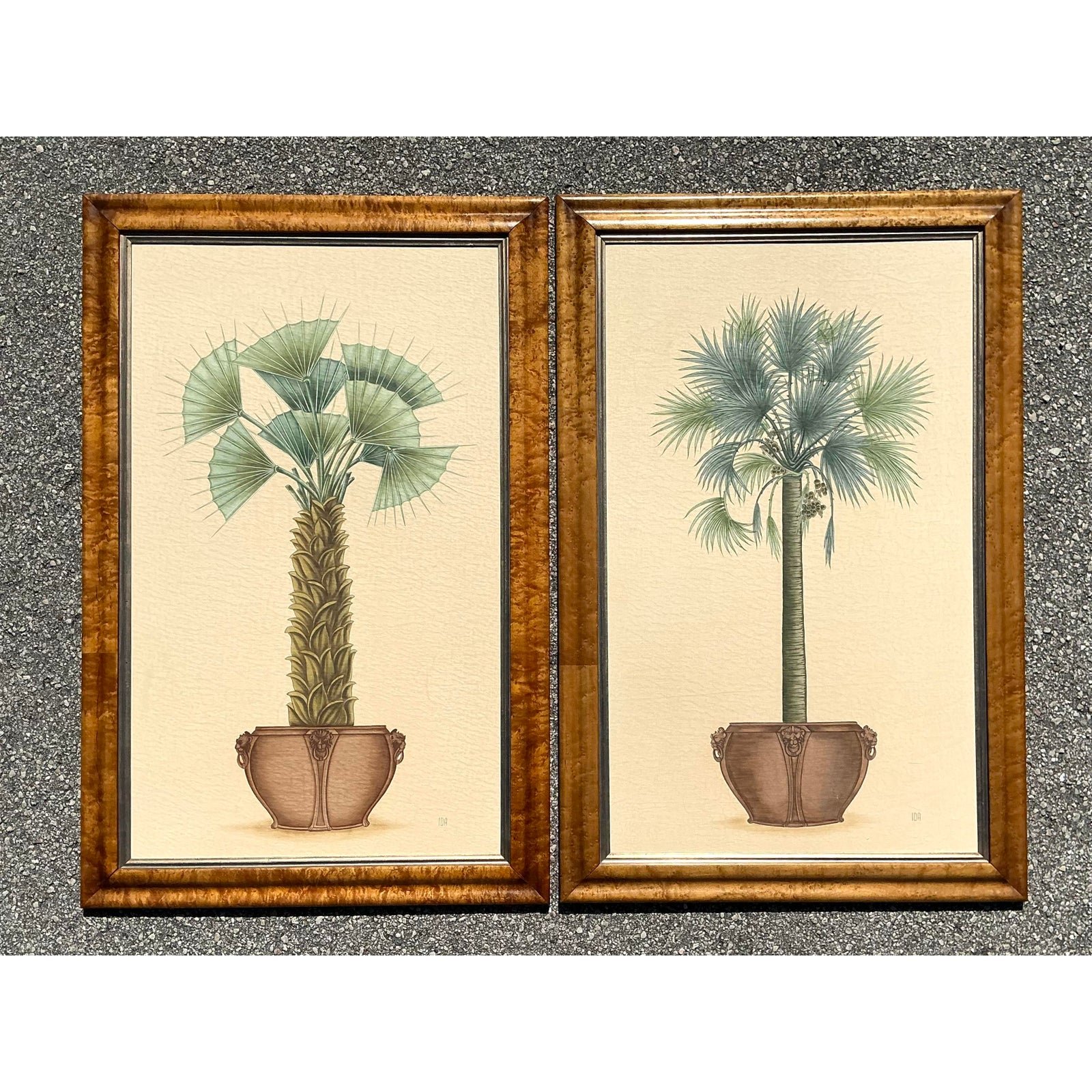 Vintage Coastal Palm Printed - A Pair