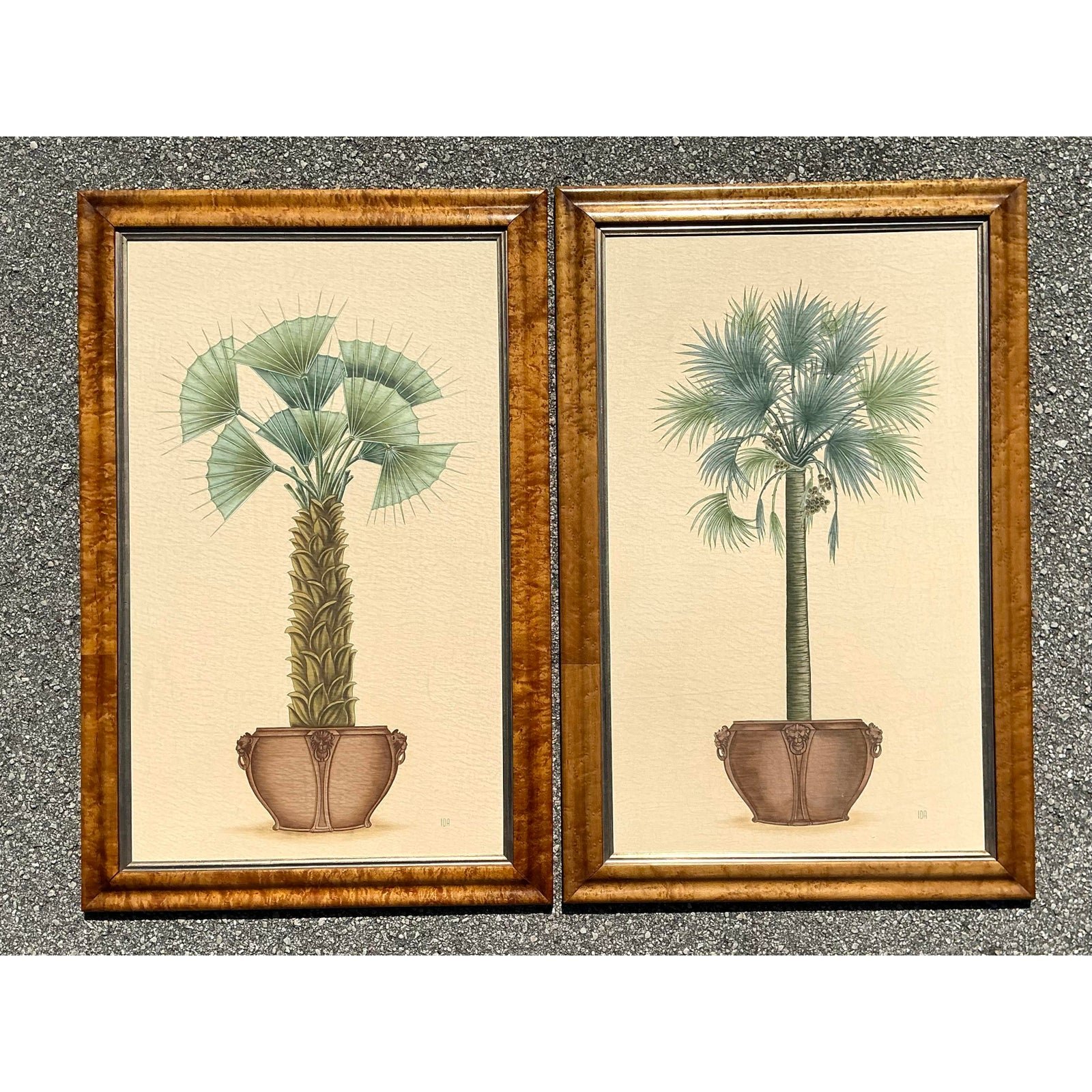 Vintage Coastal Palm Printed - A Pair - Detail view