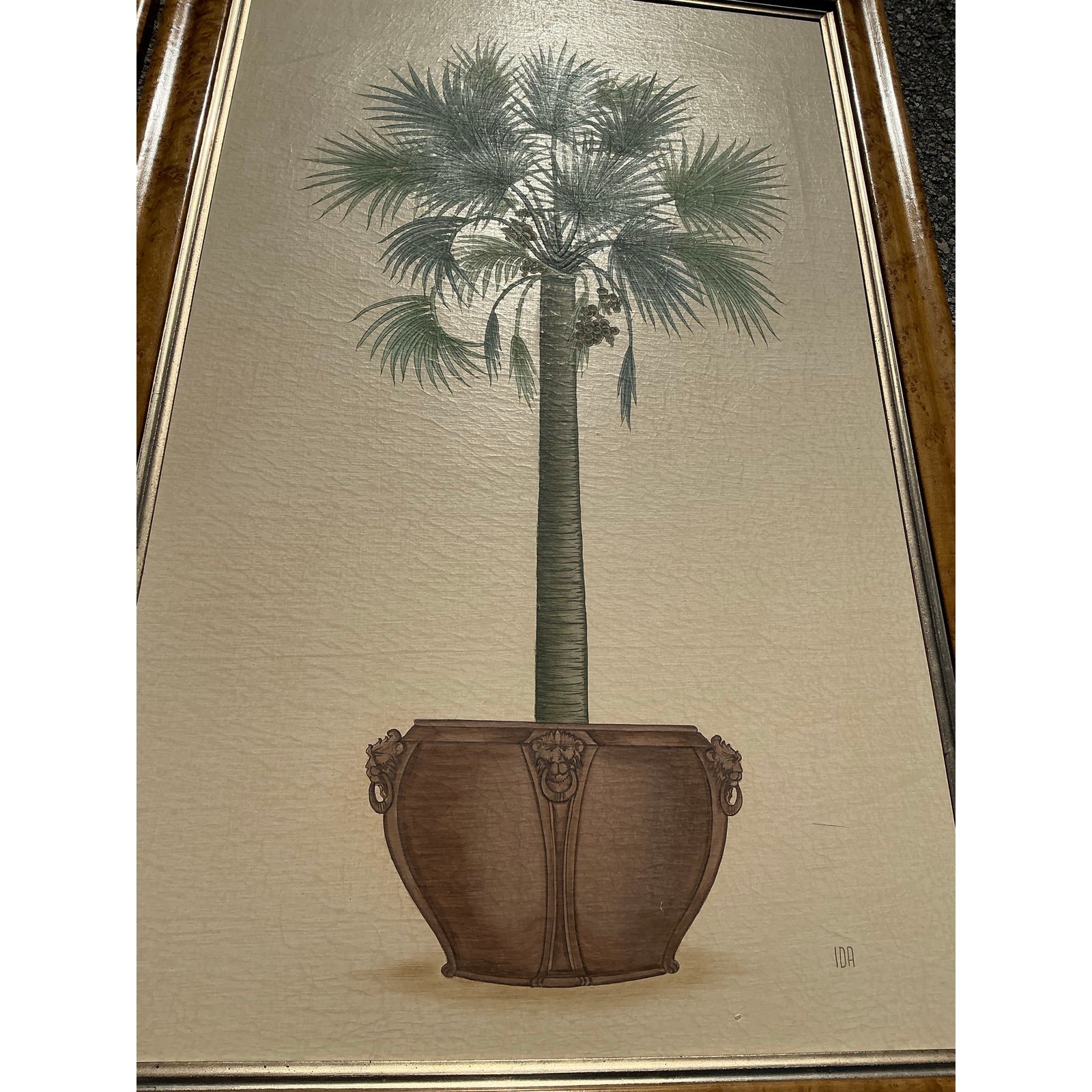 Vintage Coastal Palm Printed - A Pair - Top view