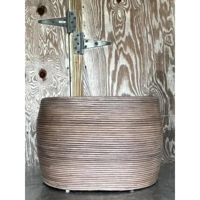 Vintage Coastal Pencil Reed Coffee Table - Detail view