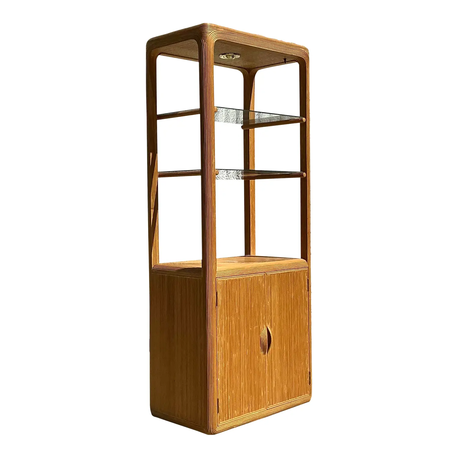 Vintage Coastal Pencil Reed Etagere