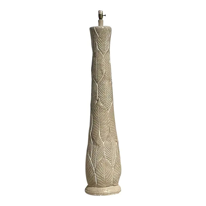 Vintage Coastal Plaster Palm Fronds Floor Lamp