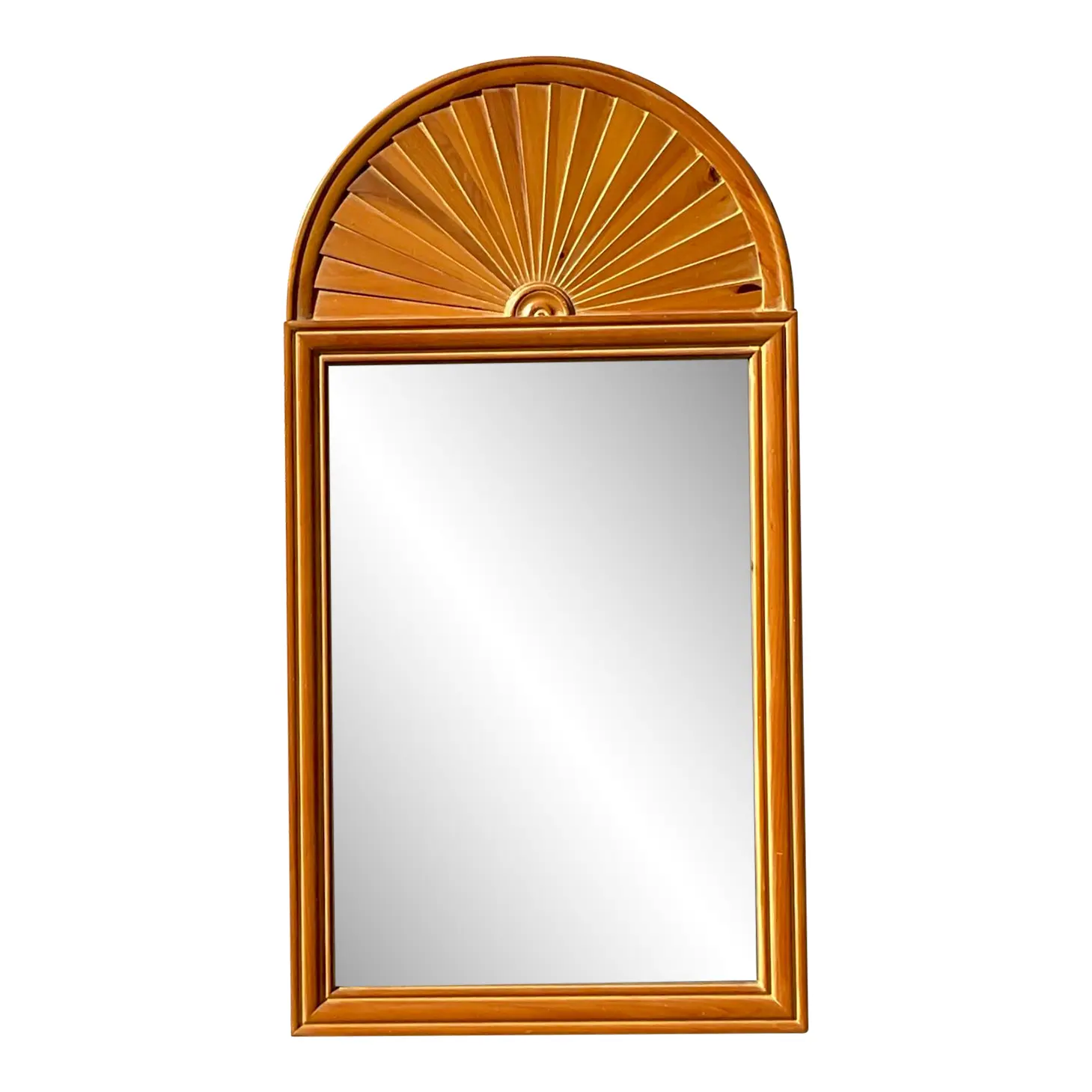 Vintage Coastal Pleated Knotty Pine Mirror