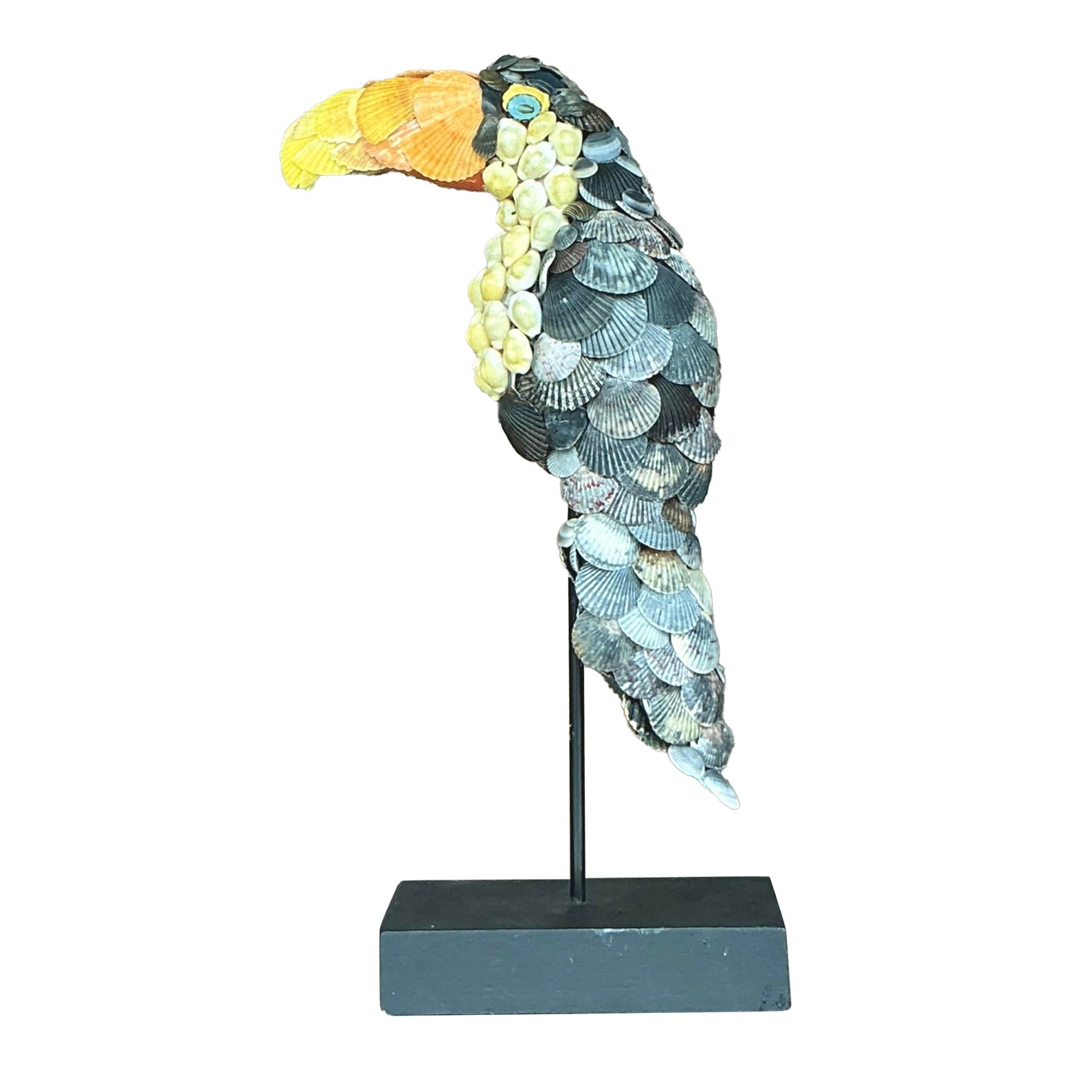 Vintage Coastal Shell Encrusted Toucan
