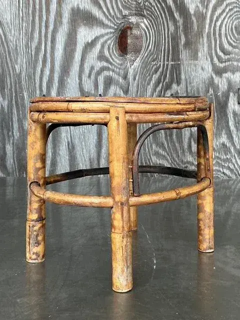 Vintage Coastal Split Bamboo Small Riser - Side view