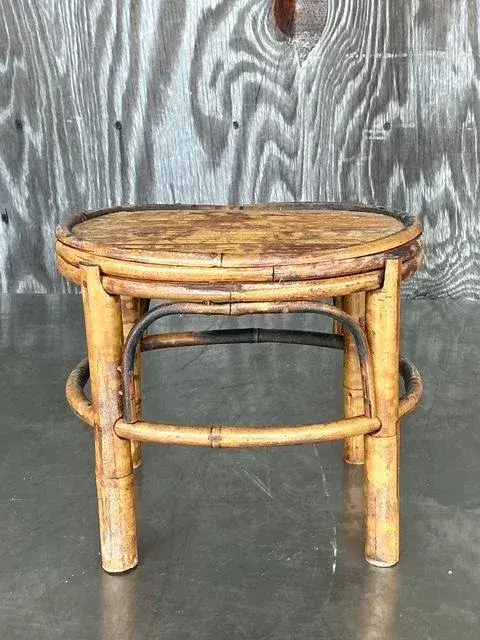 Vintage Coastal Split Bamboo Small Riser - Back view