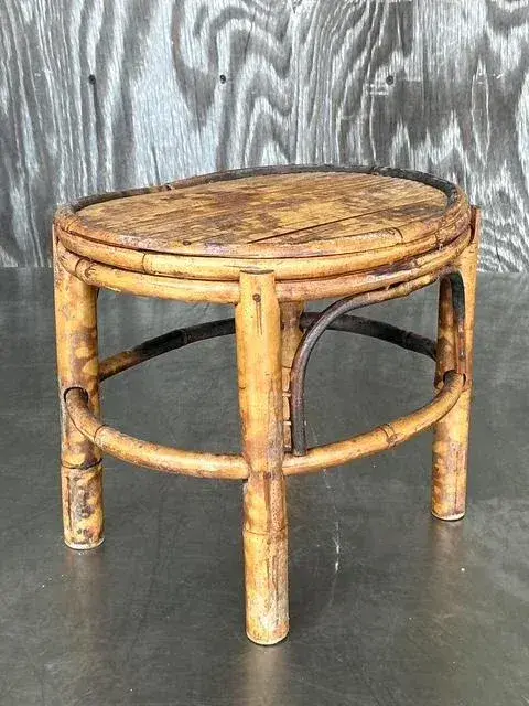 Vintage Coastal Split Bamboo Small Riser - Top view