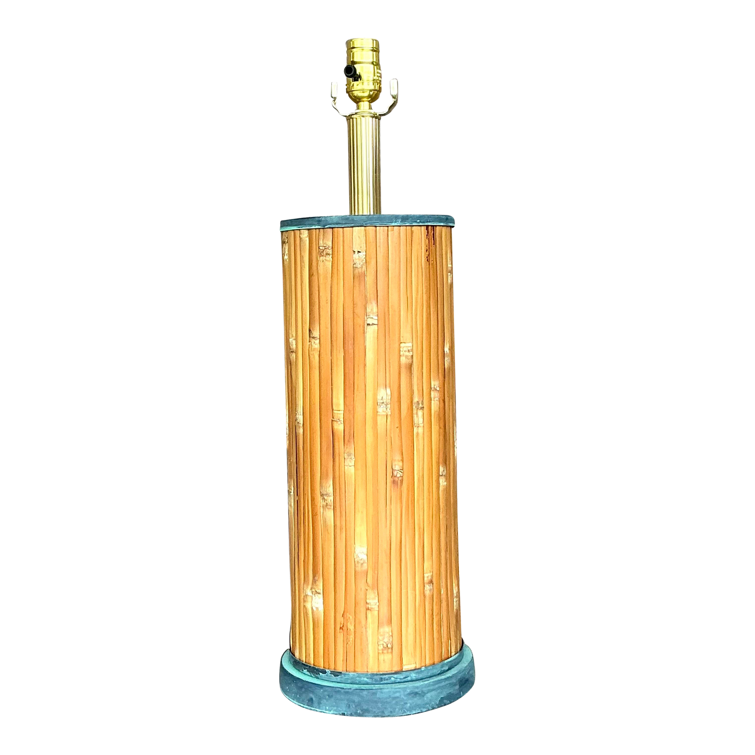 Vintage Coastal Split Reed Table Lamp - Detail view