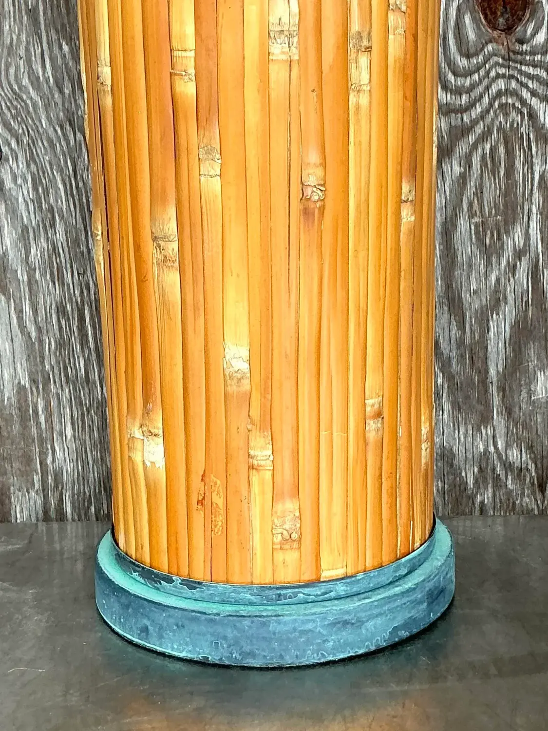 Vintage Coastal Split Reed Table Lamp - Top view