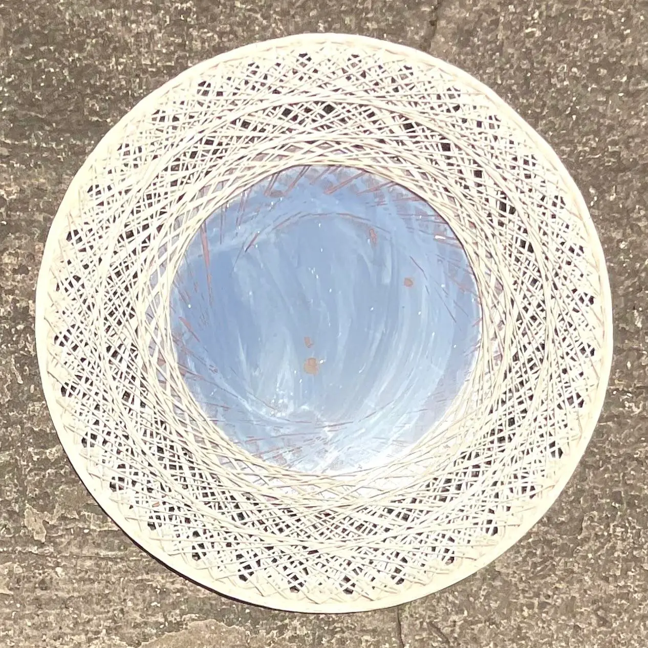 Vintage Coastal Spun Fiberglass Mirror After Russell Woodard - Side view