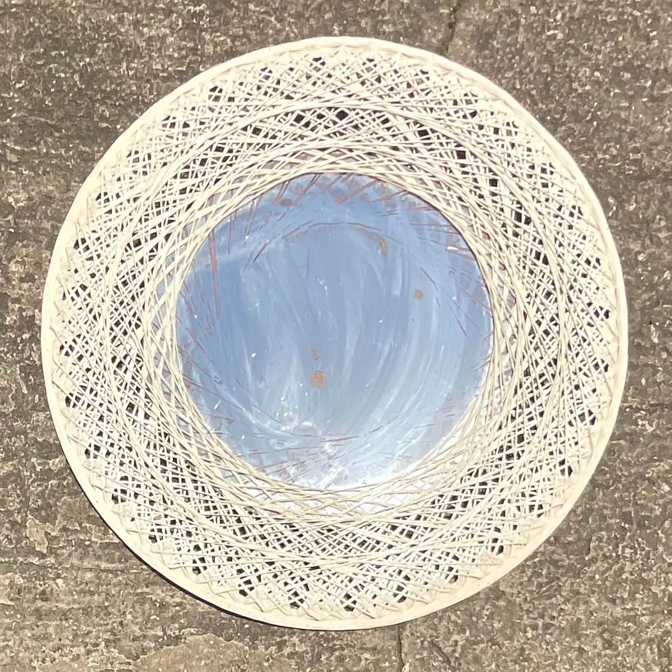 Vintage Coastal Spun Fiberglass Mirror After Russell Woodard - Back view
