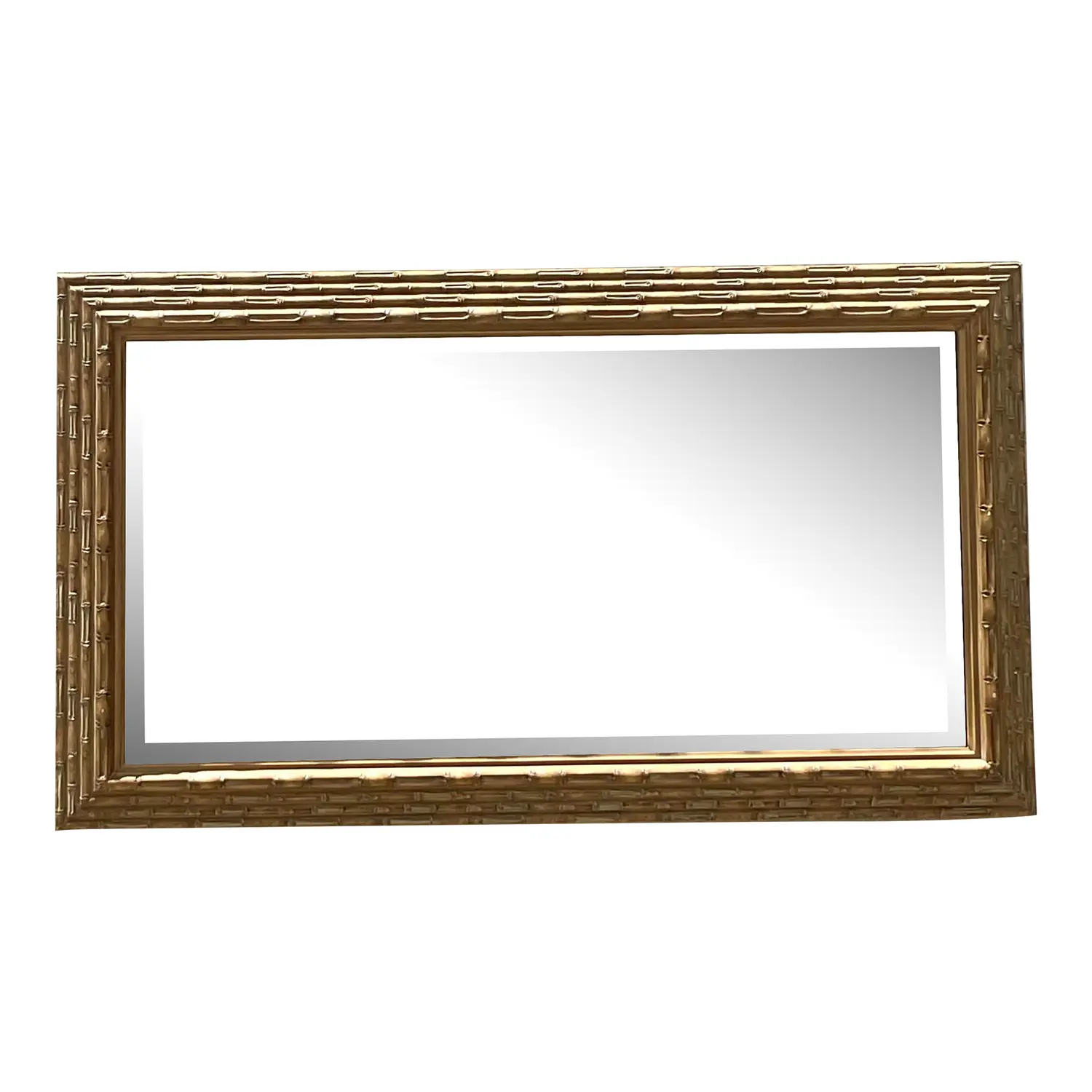 Vintage Coastal Stacked Bamboo Horizontal Mirror
