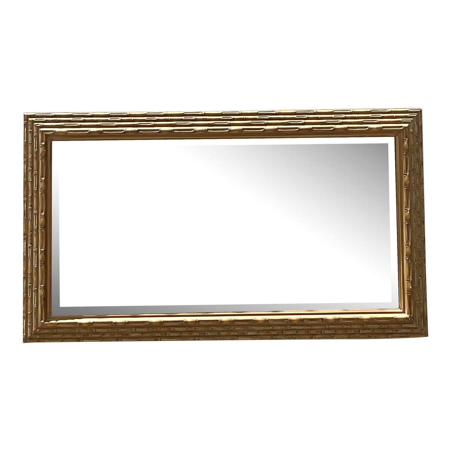 Vintage Coastal Stacked Bamboo Horizontal Mirror - Detail view