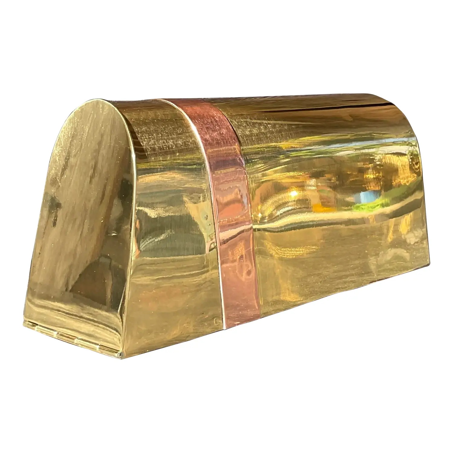 Vintage Coastal Tagged Spanish Sarreid Brass and Copper Mailbox