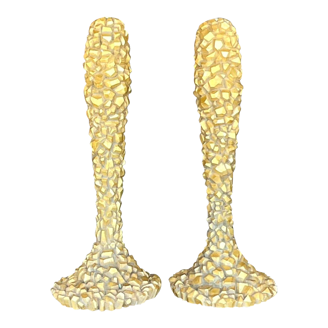 Vintage Coastal Textured Candlesticks After Nancy Corzine - a Pair - Detail view