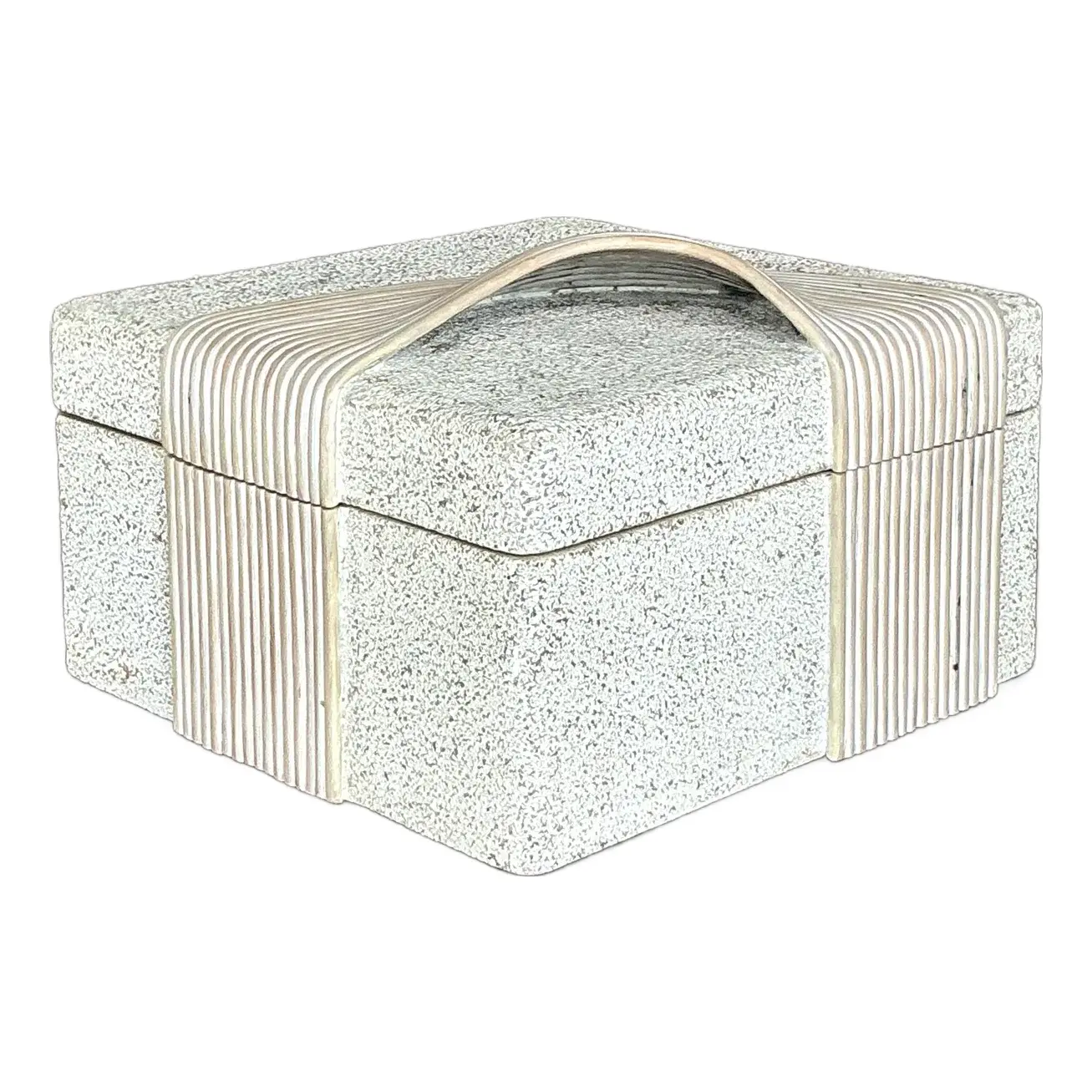 Vintage Coastal Washed Pencil Reed Band Box