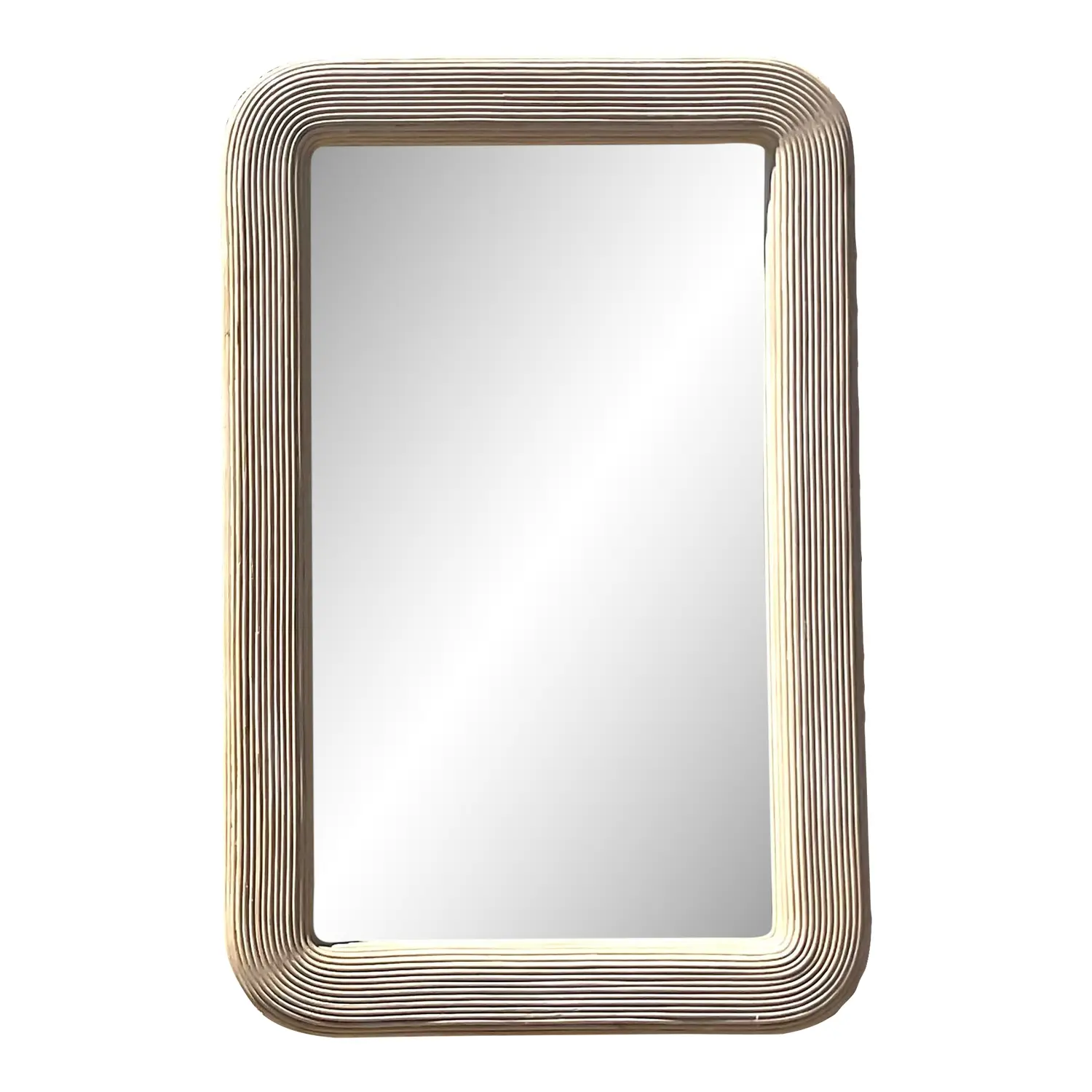 Vintage Coastal Washed Pencil Reed Mirror