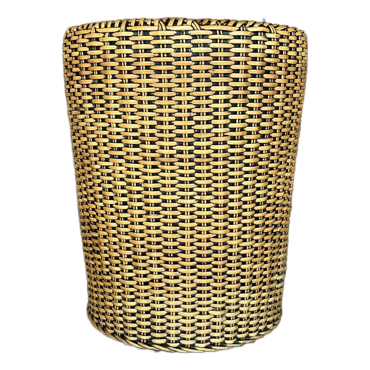 Vintage Coastal Woven Rattan Side Table - Detail view