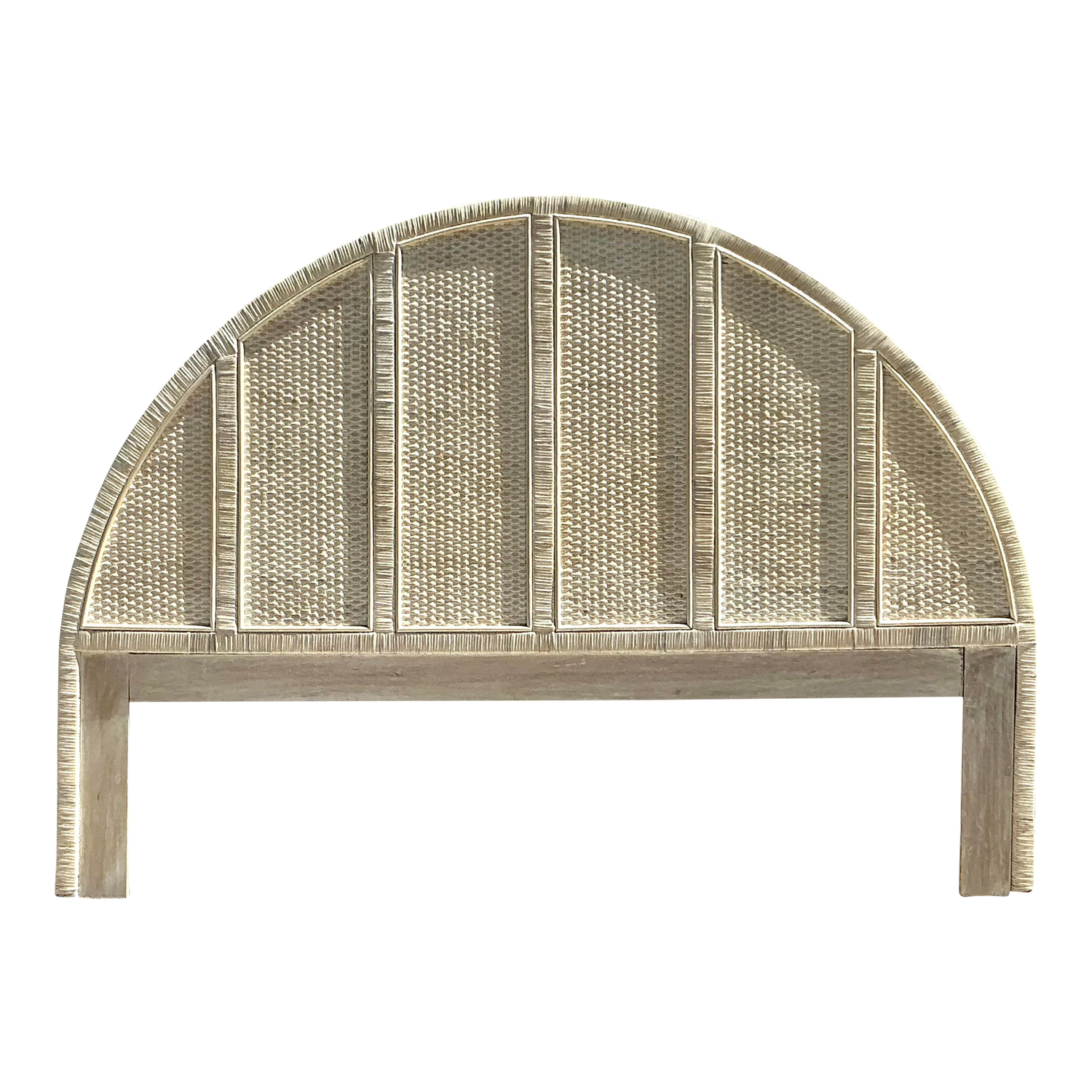 Vintage Coastal Wrapped Rattan Arched King Headboard - Detail view
