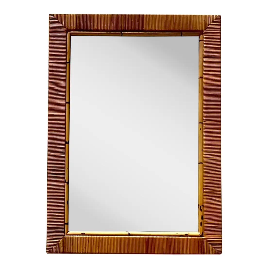 Vintage Coastal Wrapped Rattan Mirror