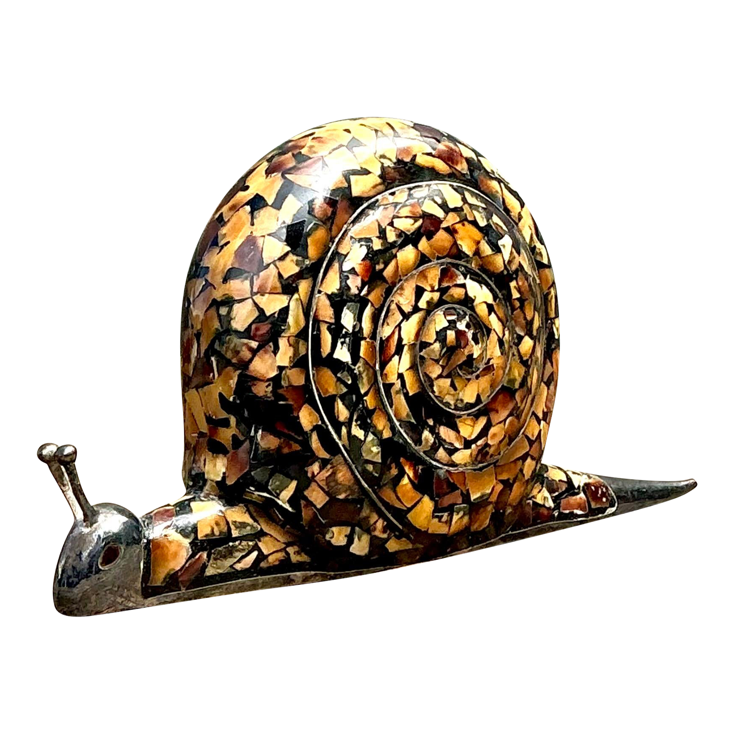 Vintage Coconut Shell Snail - Detail view
