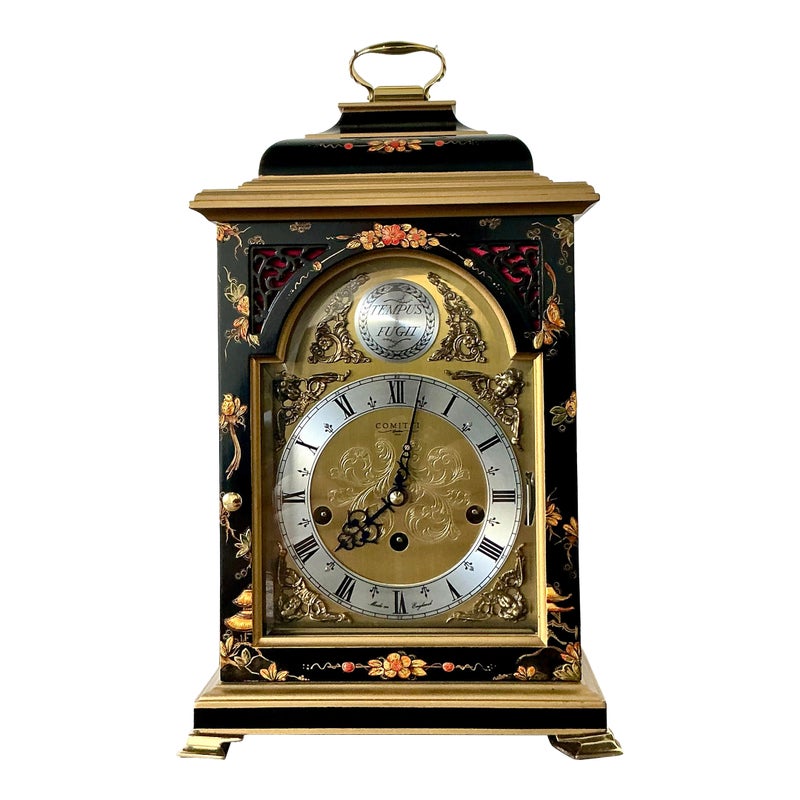 Vintage Comitti of London Floral Mantle Clock