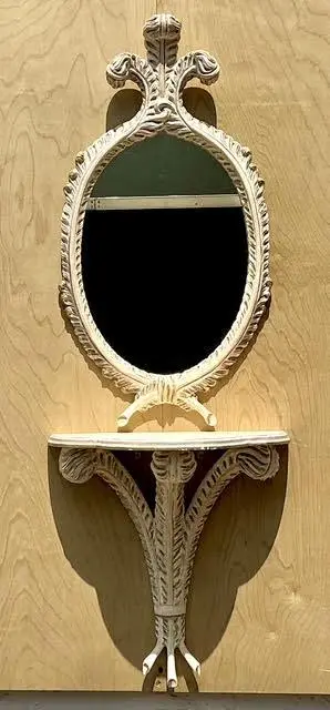 Vintage Console Wall Table With Mirror - Side view