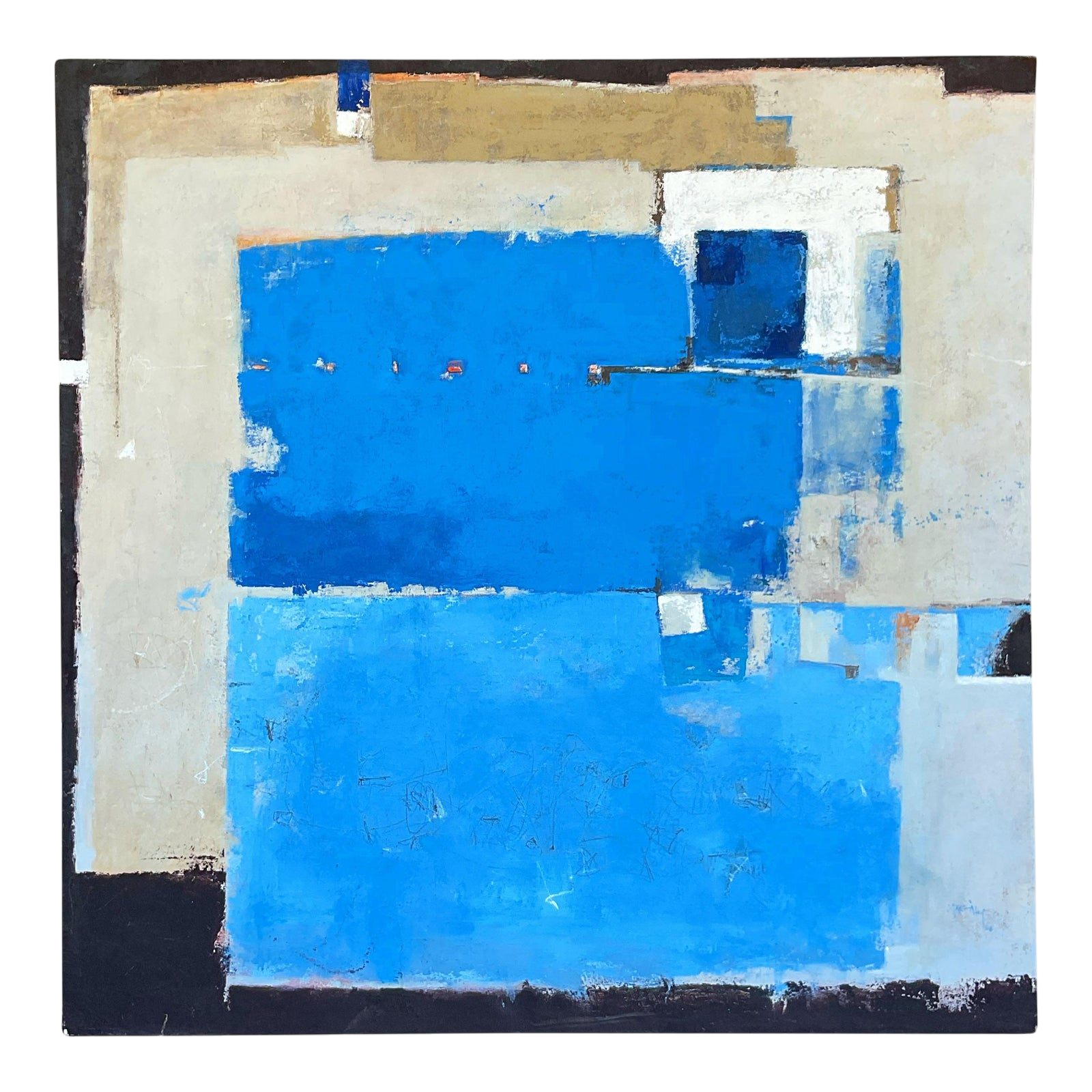 Vintage Contemporary Abstract Original Oil Painting Signed Alvarez 08