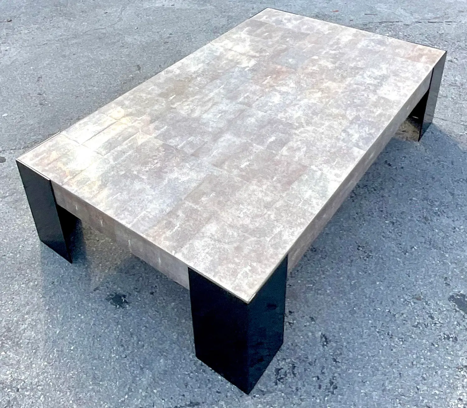 Vintage Contemporary Alexander Lamont Stingray & Bronze Patina Coffee Table - Back view