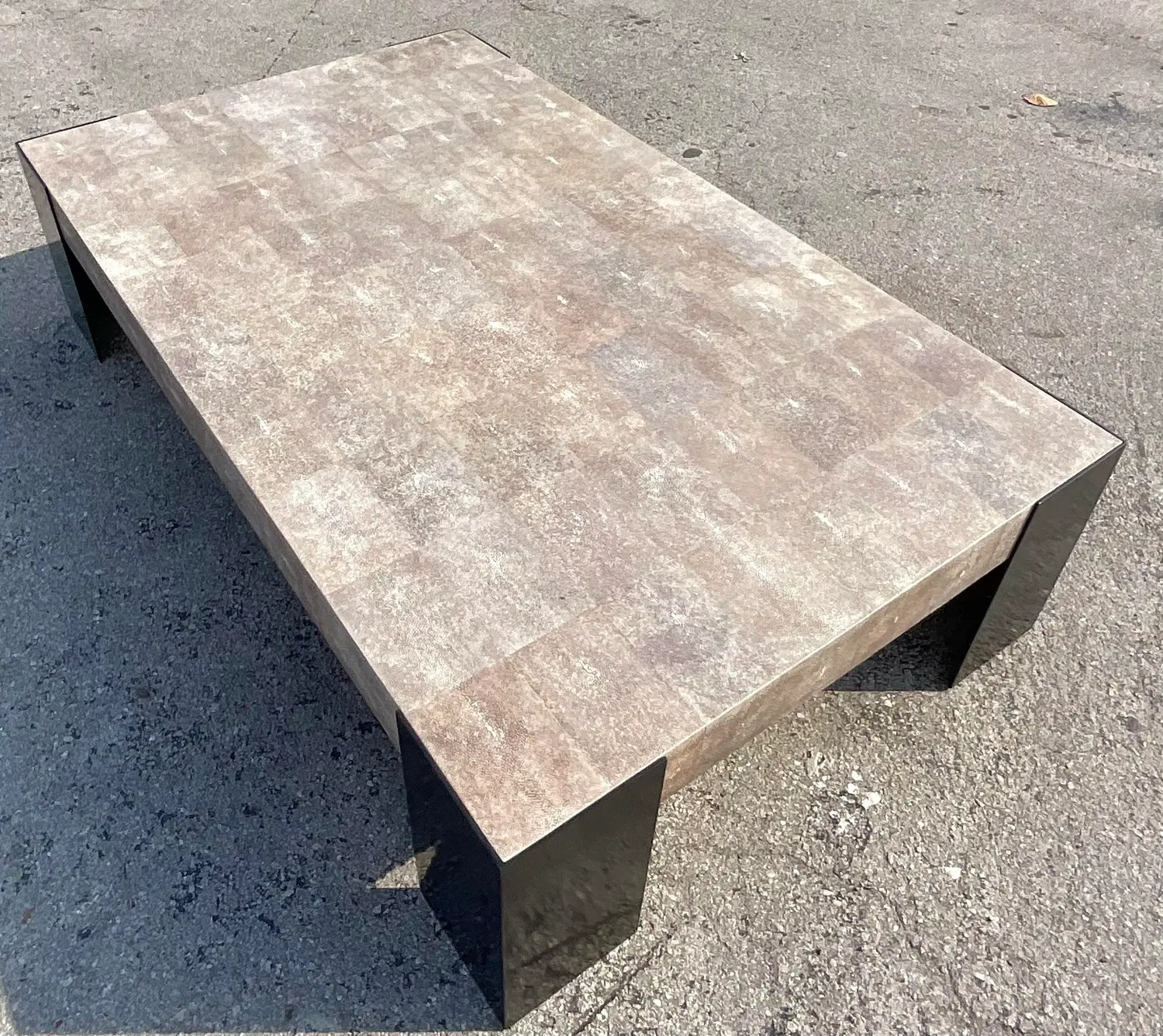 Vintage Contemporary Alexander Lamont Stingray & Bronze Patina Coffee Table - Top view