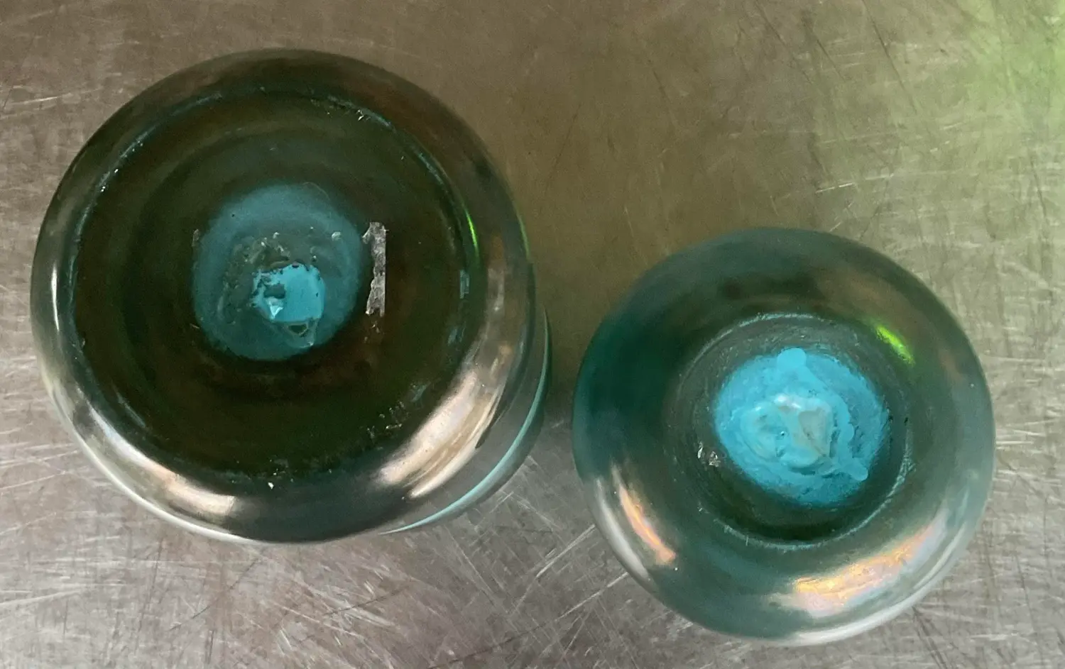 Vintage Contemporary Art Glass Ombre Vases - Set of 2 - Back view