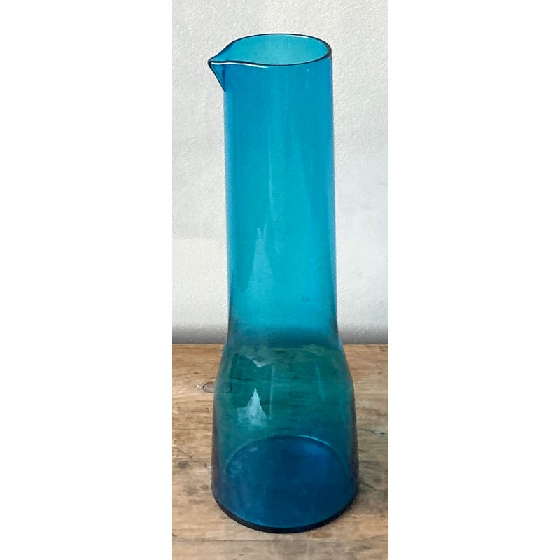Vintage Contemporary Blue Beaker Pitcher - Top view