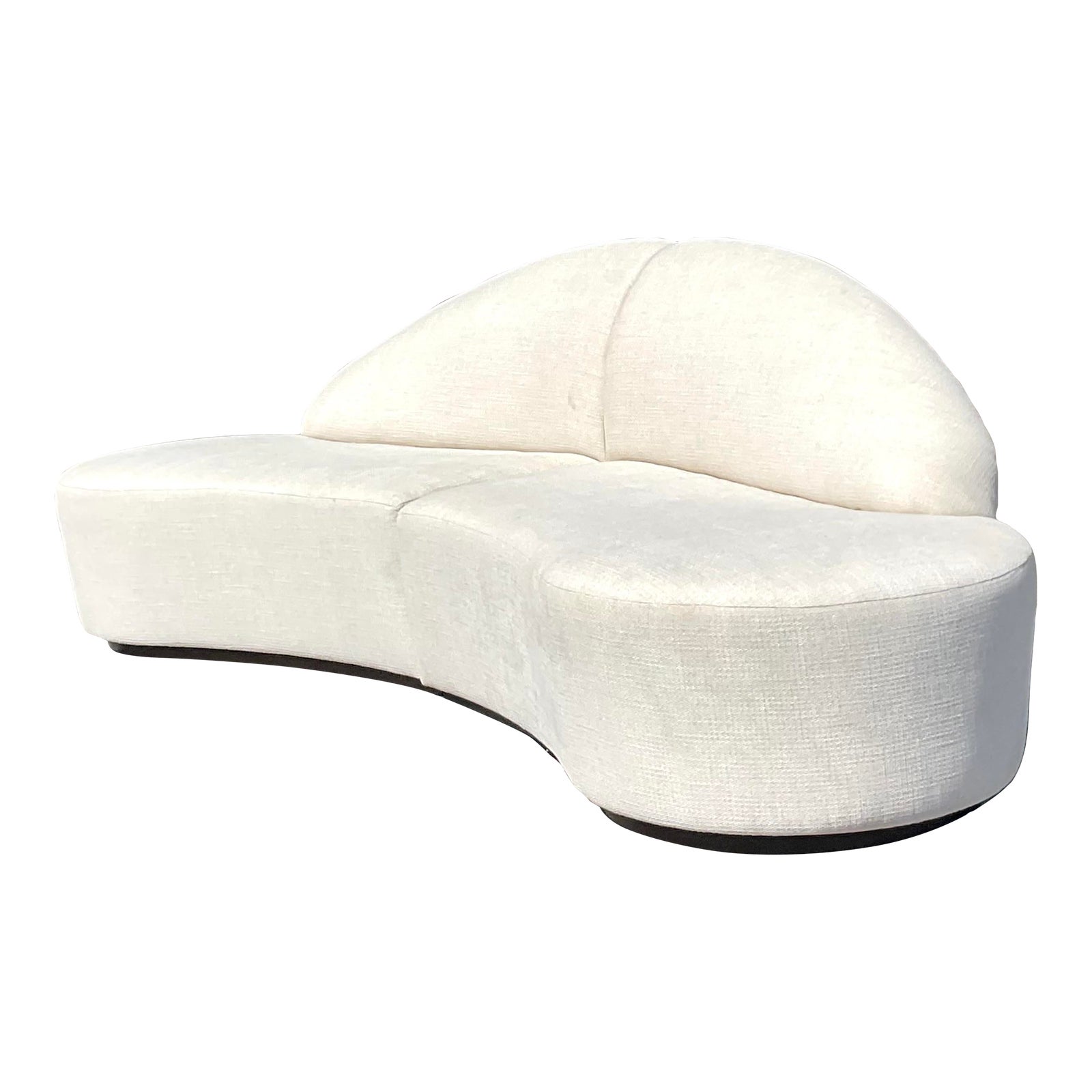 Vintage Contemporary Custom Built Biomorphic Boucle Sofa - Detail view