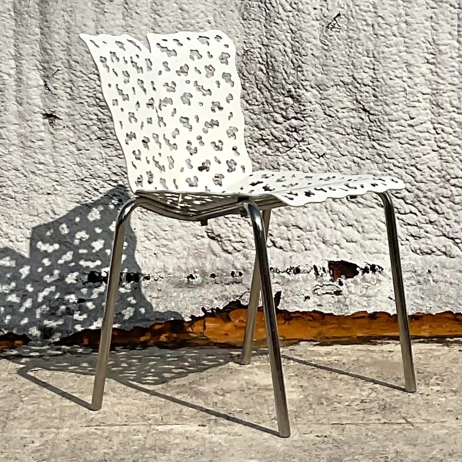 Vintage Contemporary Cutout Topiary Chair After Richard Schultz - Top view