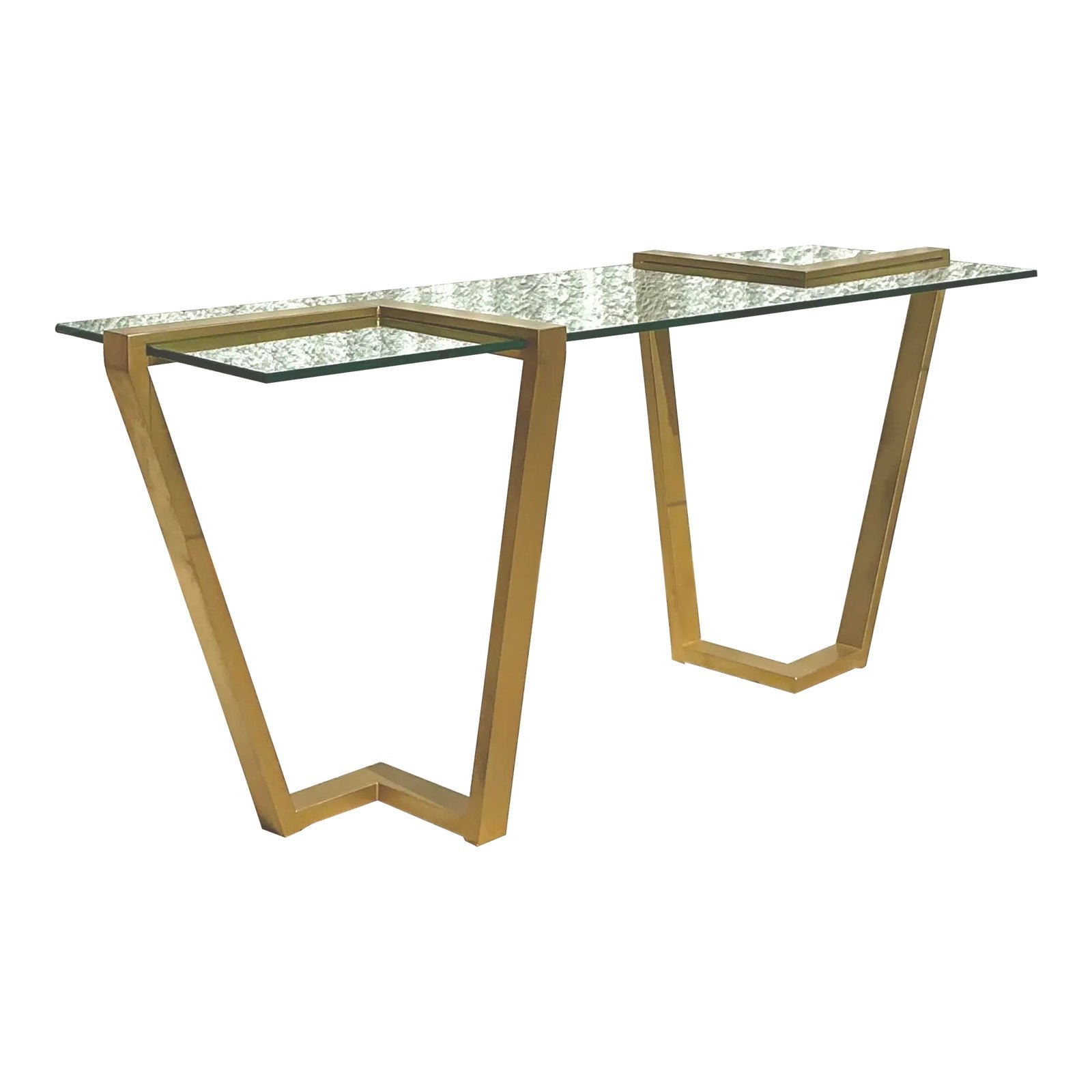 Vintage Contemporary Dia Brass Band Console Table