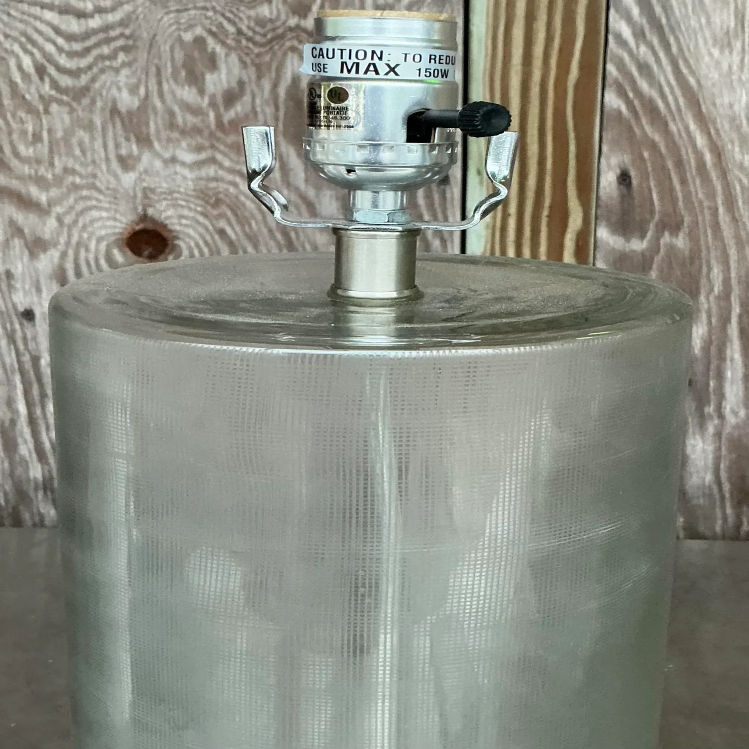 Vintage Contemporary Etched Frosted Glass Lamp - Top view