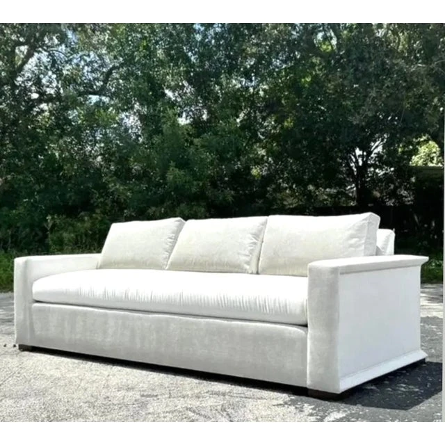Vintage Contemporary Hickory Chair Flat Arm Sofa - Side view