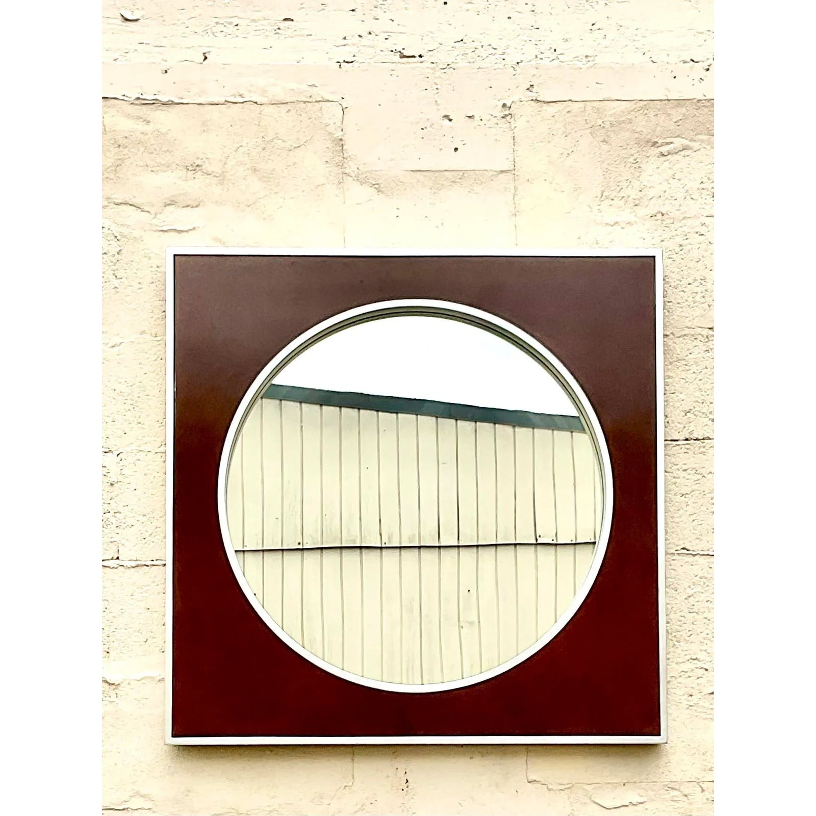 Vintage Contemporary Majestic Company Brushed Chrome Circle Mirror - Top view