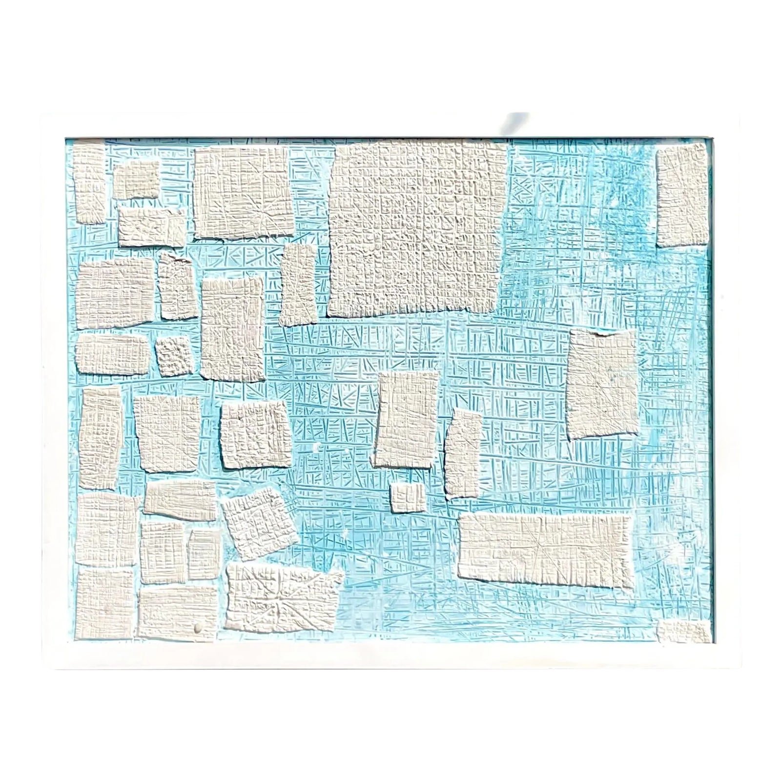 Vintage Contemporary Original Abstract Mixed Media Painting “White Matter #1” Signed Smith